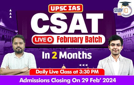 UPSC IAS CSAT in 2 month Live Classes February Batch