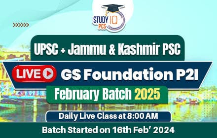 UPSC + JKPSC Live GS Foundation 2025 P2I February Batch