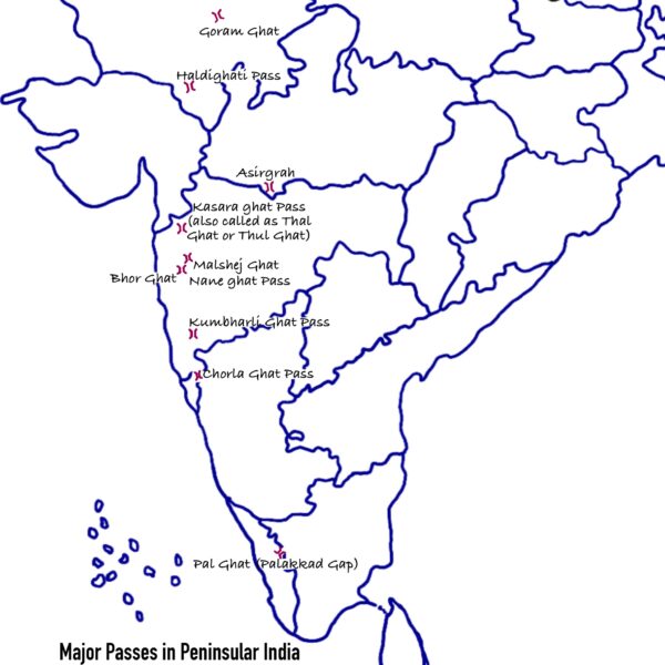 Major Passes in Peninsular India