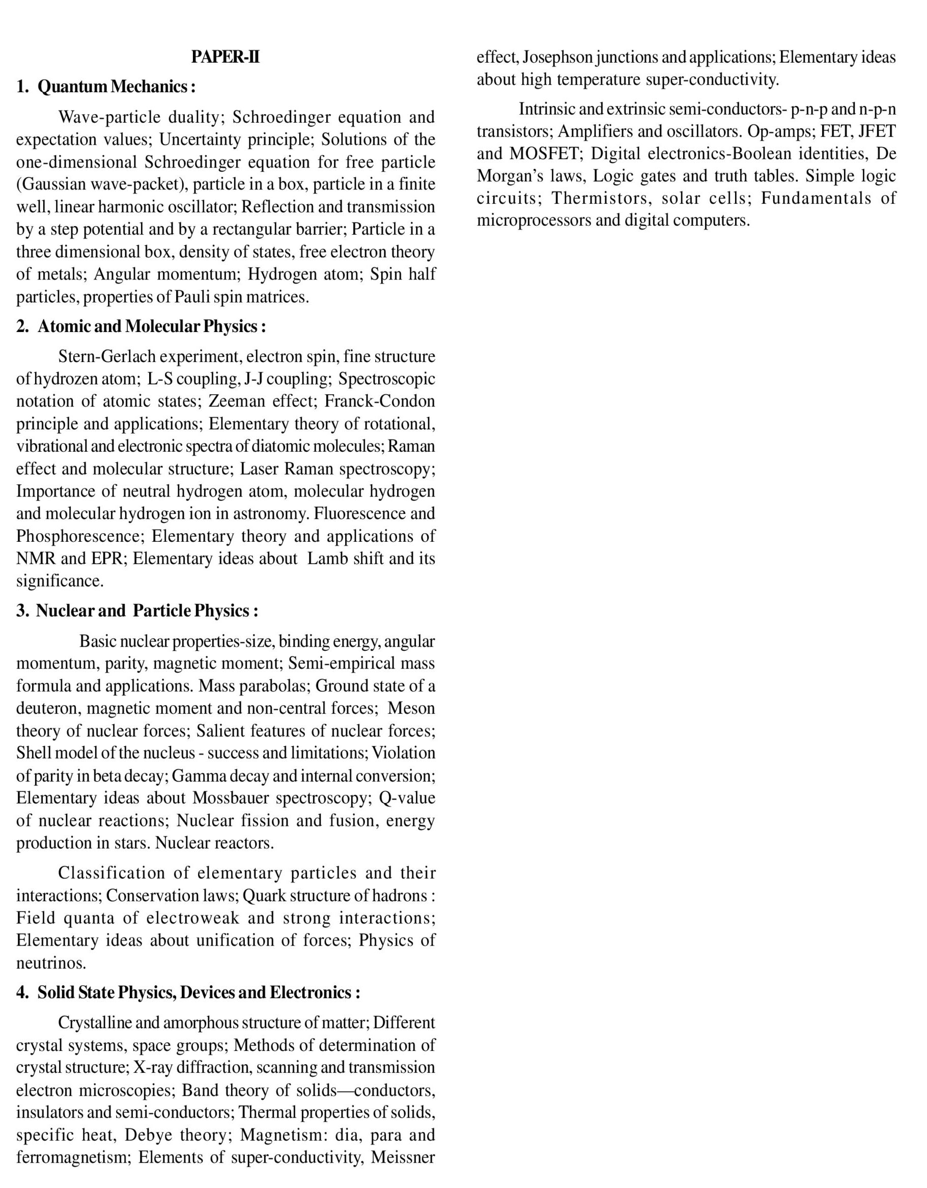 UPSC Physics Optional Syllabus Paper 2 PDF