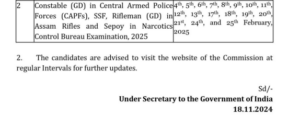 SSC GD Exam Date 2025 Out, Download Constable Exam Schedule PDF_4.1
