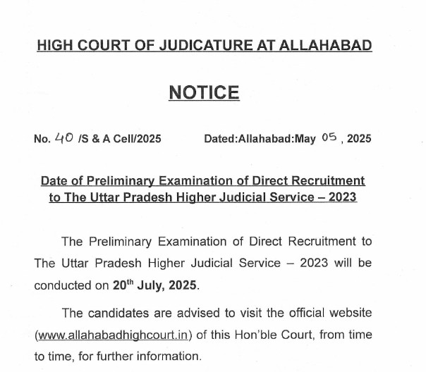 UPHJS Recruitment 2025: Prelims Exam Date Declared, Apply for District Judge Post_4.1