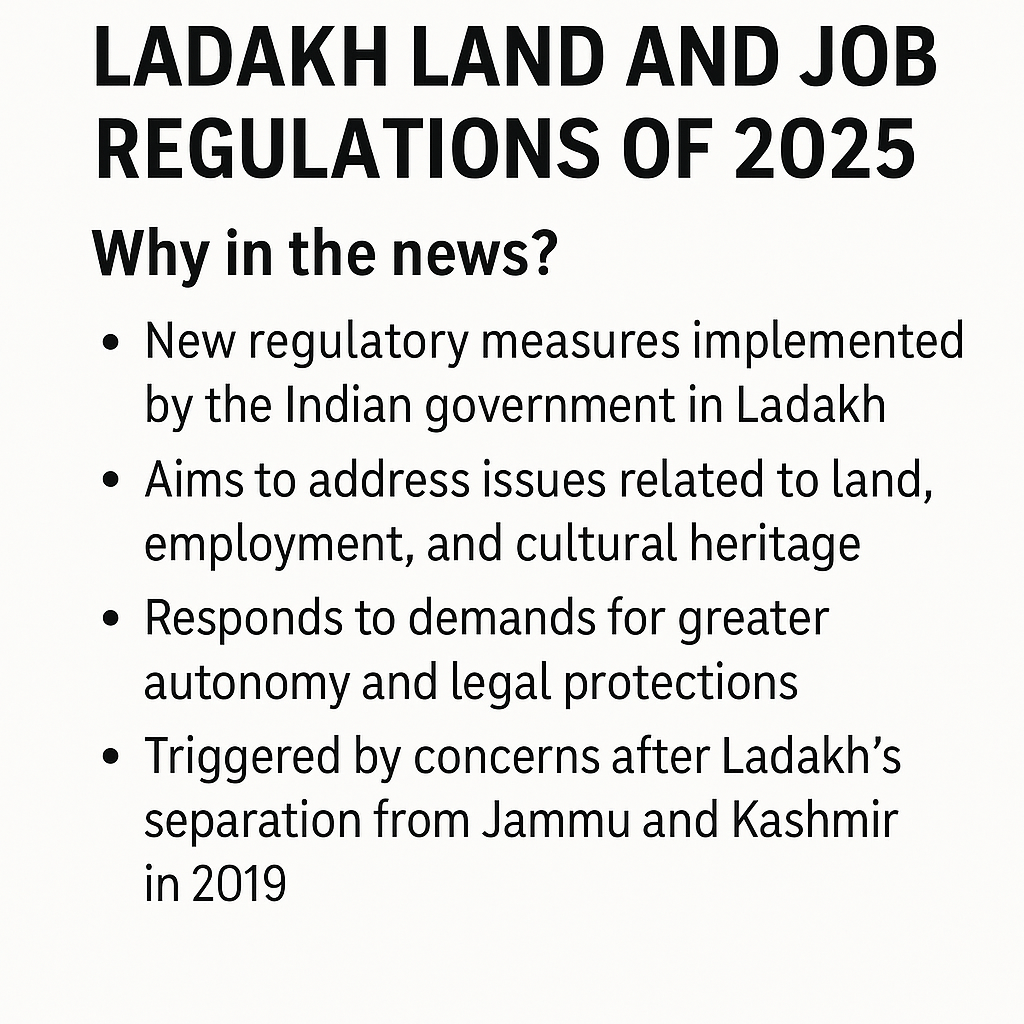 Ladakh Land and Job Regulations of 2025