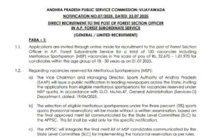 APPSC Forest Section Officer Notification 2025