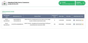 UKPSC Lower PCS Mains Admit Card 2025