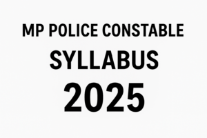 MP Police Constable Syllabus