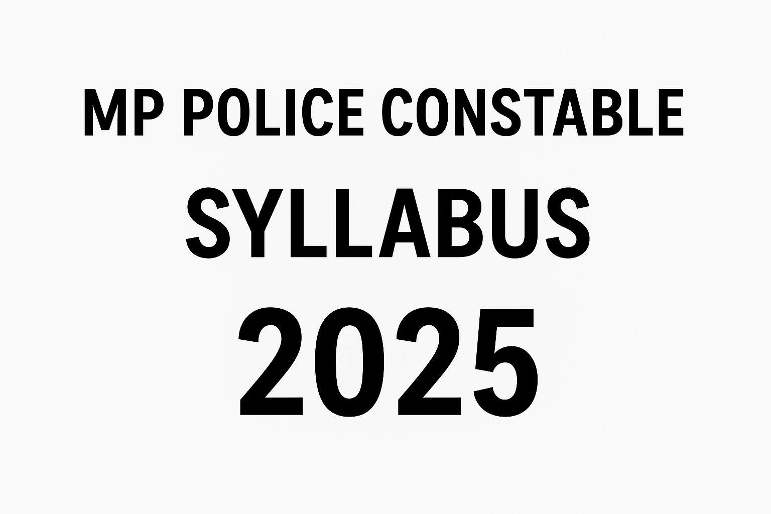 MP Police Constable Syllabus