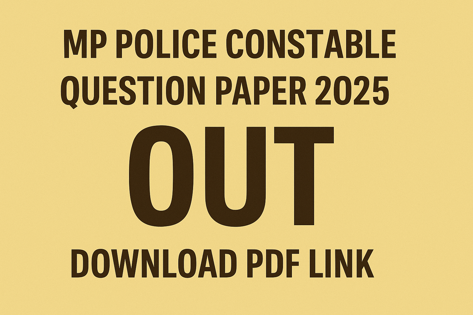MP Police Constable Question Paper 2025