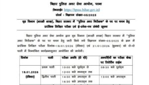 Bihar Police SI Exam Date 2025