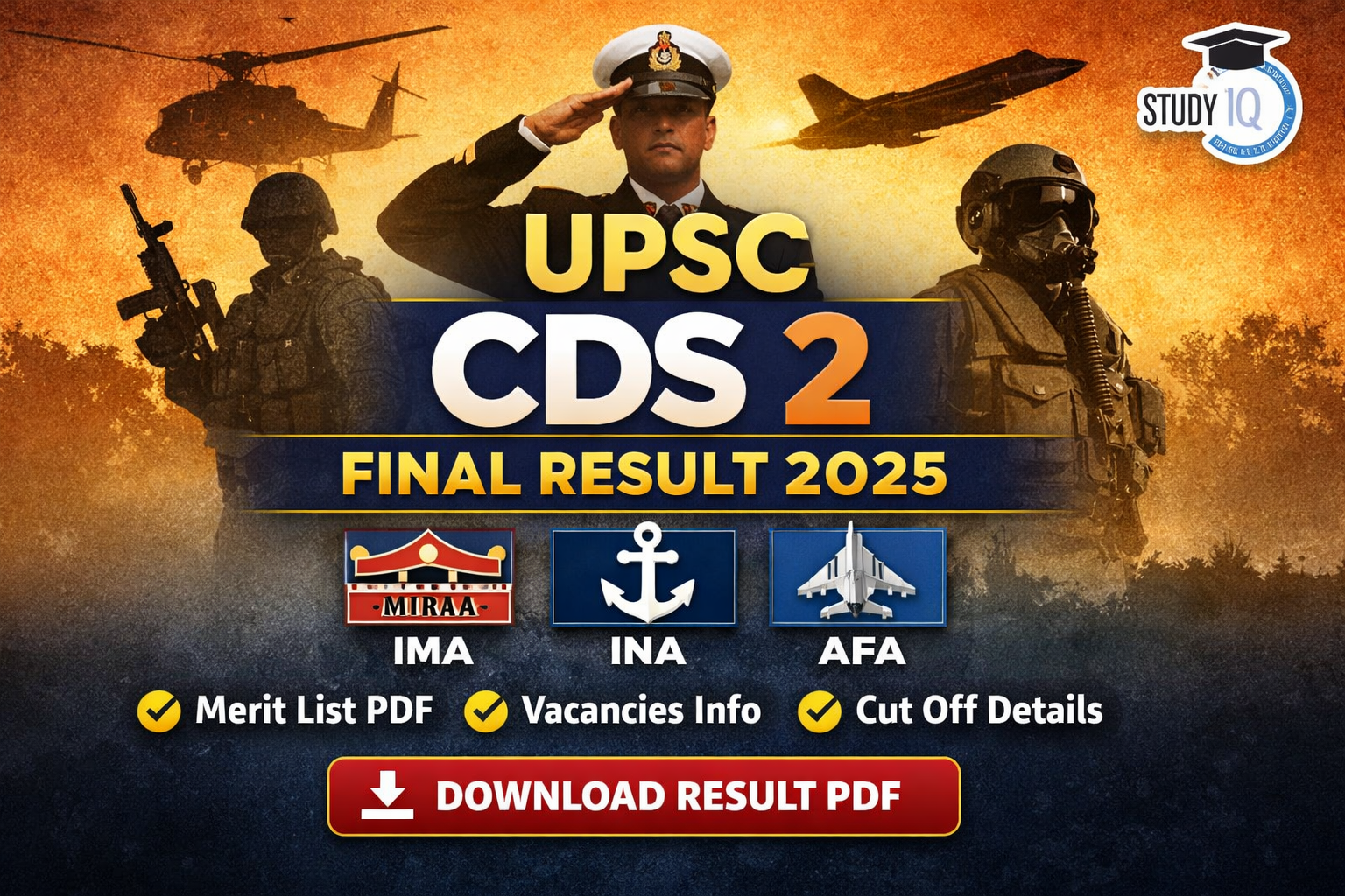 UPSC CDS 2 Final Result 2025
