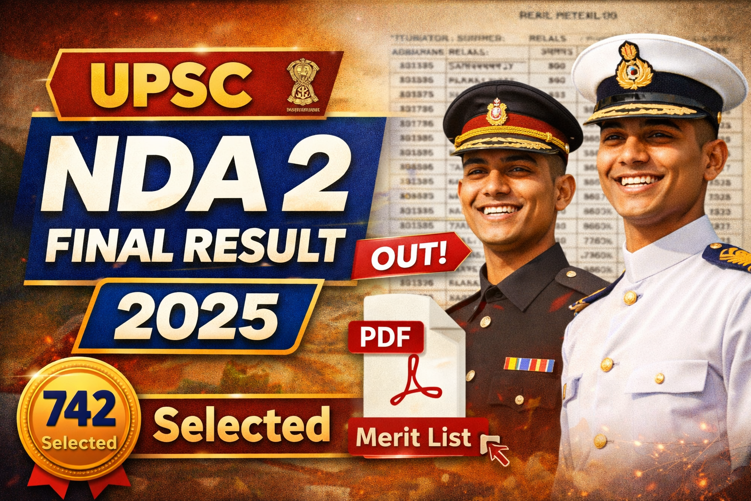UPSC NDA 2 Final Result 2025