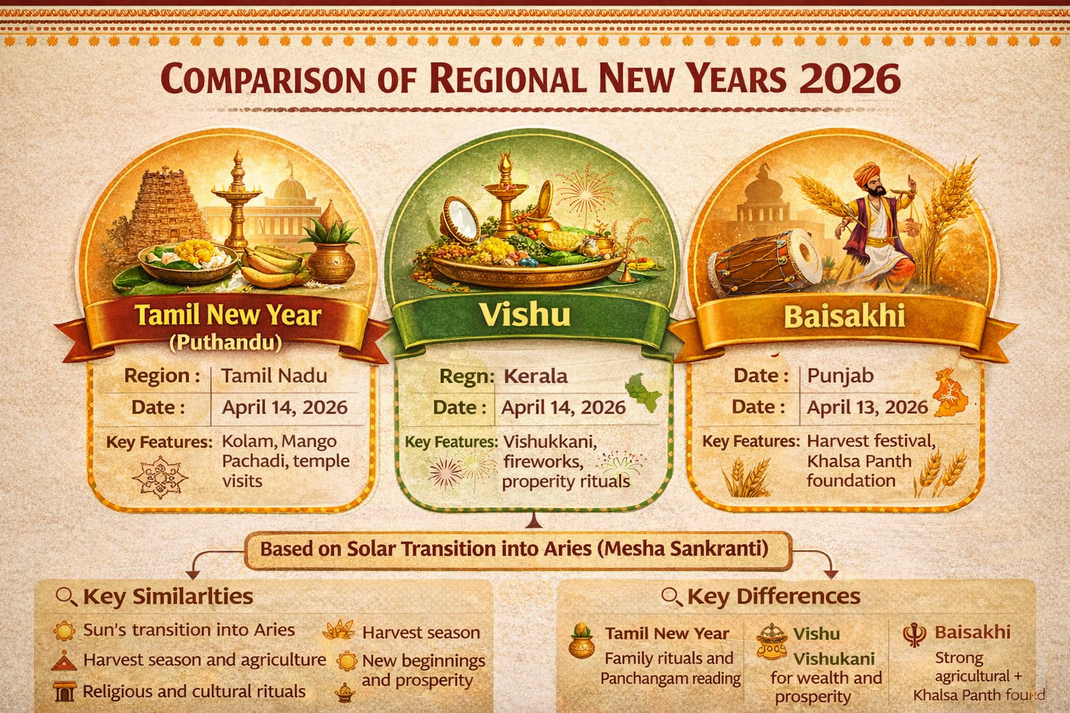 Regional New Year festivals comparison 2026