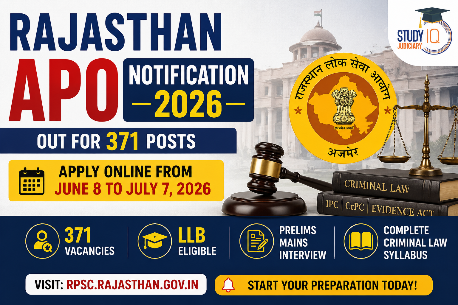 Rajasthan APO Notification 2026