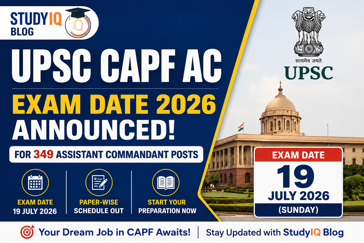 UPSC CAPF AC Exam Date 2026