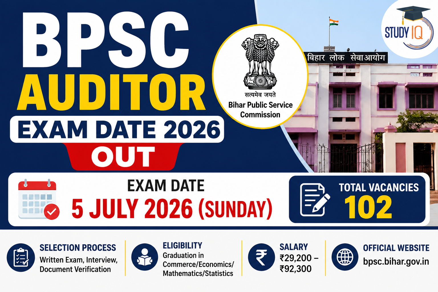 BPSC Auditor Exam Date 2026