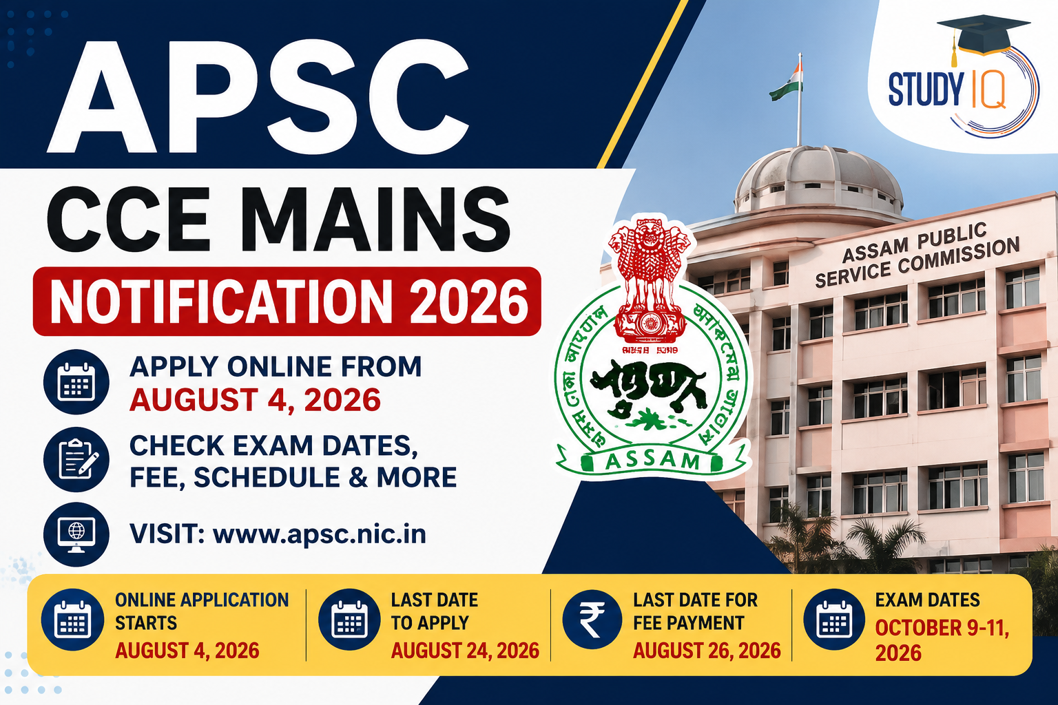 APSC CCE Mains Notification 2026