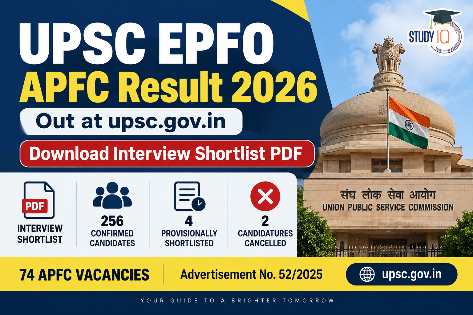 UPSC EPFO APFC Result 2026