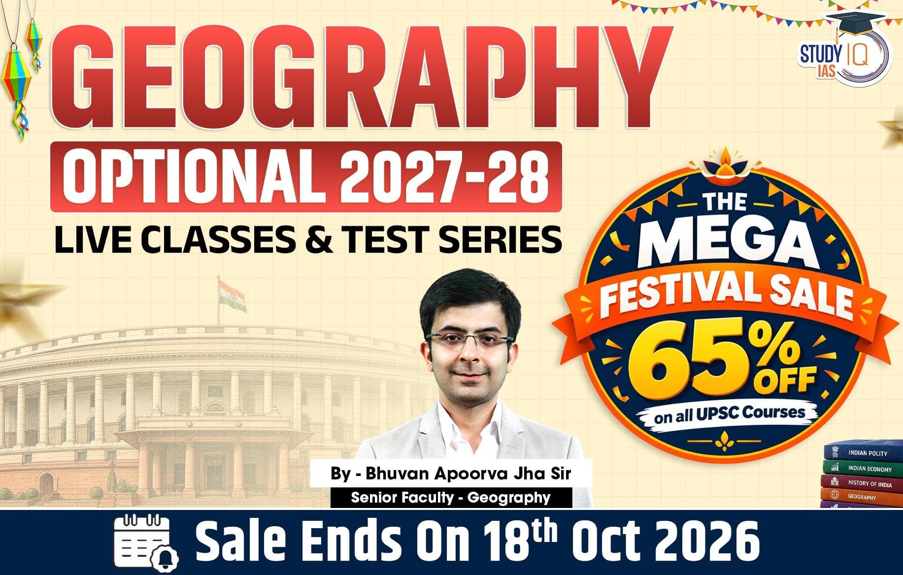 UPSC IAS (Mains) Geography Optional Live 2027-28 (Comprehensive) October Batch By Bhuvan Jha