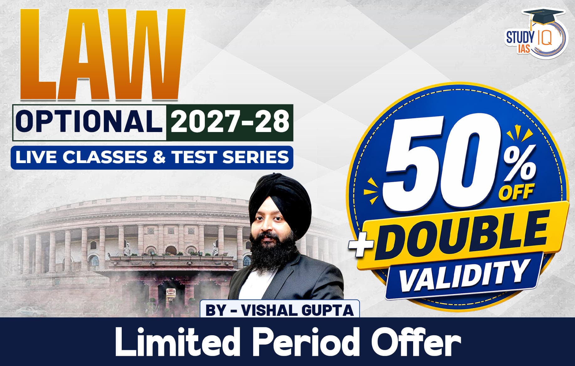 UPSC IAS (Mains) Law Optional Live 2027-28 April Batch By Vishal Gupta (Platinum)