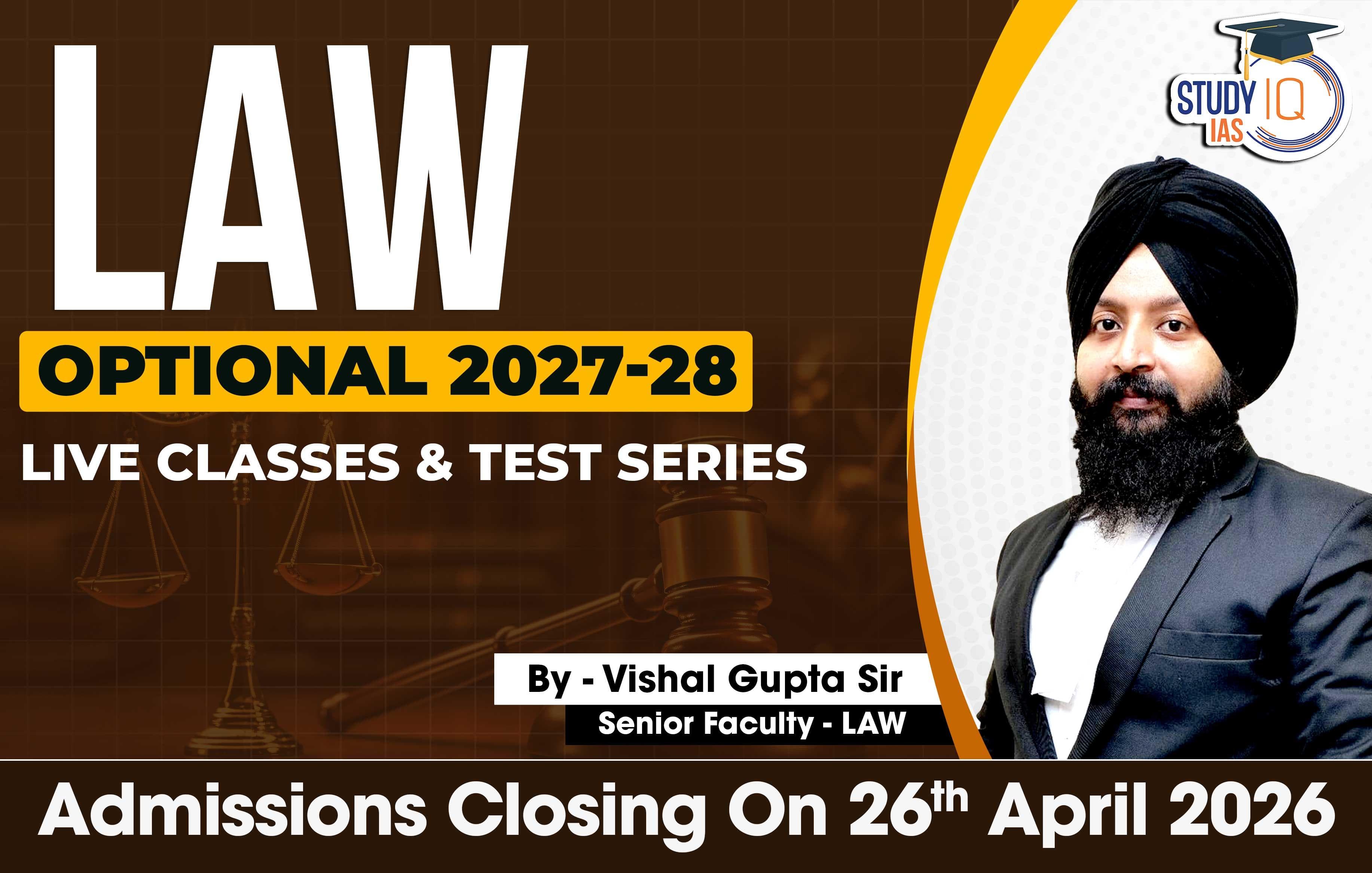 UPSC IAS (Mains) Law Optional Live 2027-28 April Batch By Vishal Gupta