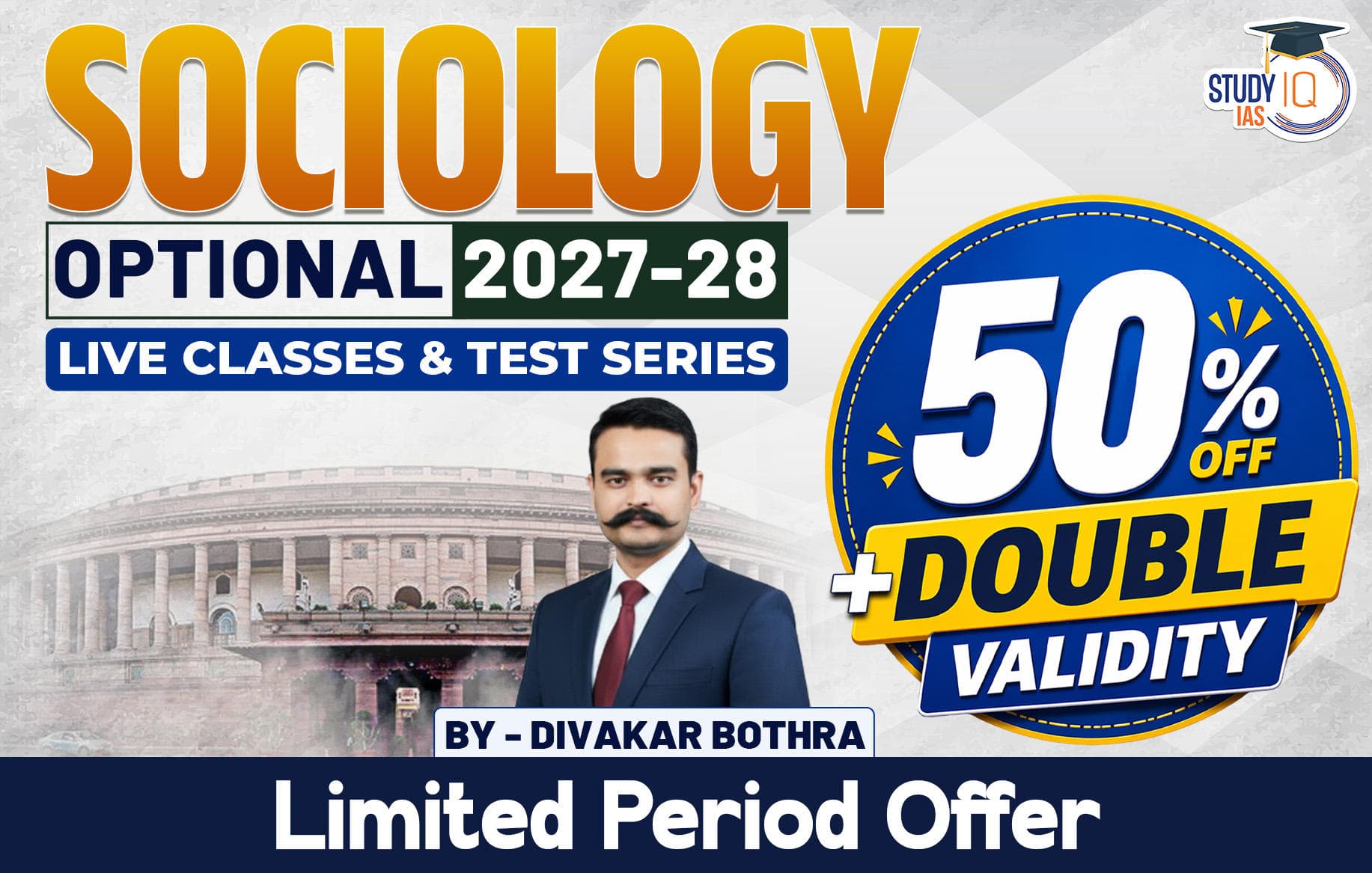 UPSC IAS (Mains) Sociology Optional Live 2027-28 (Comprehensive) April Batch By Divakar Bothra