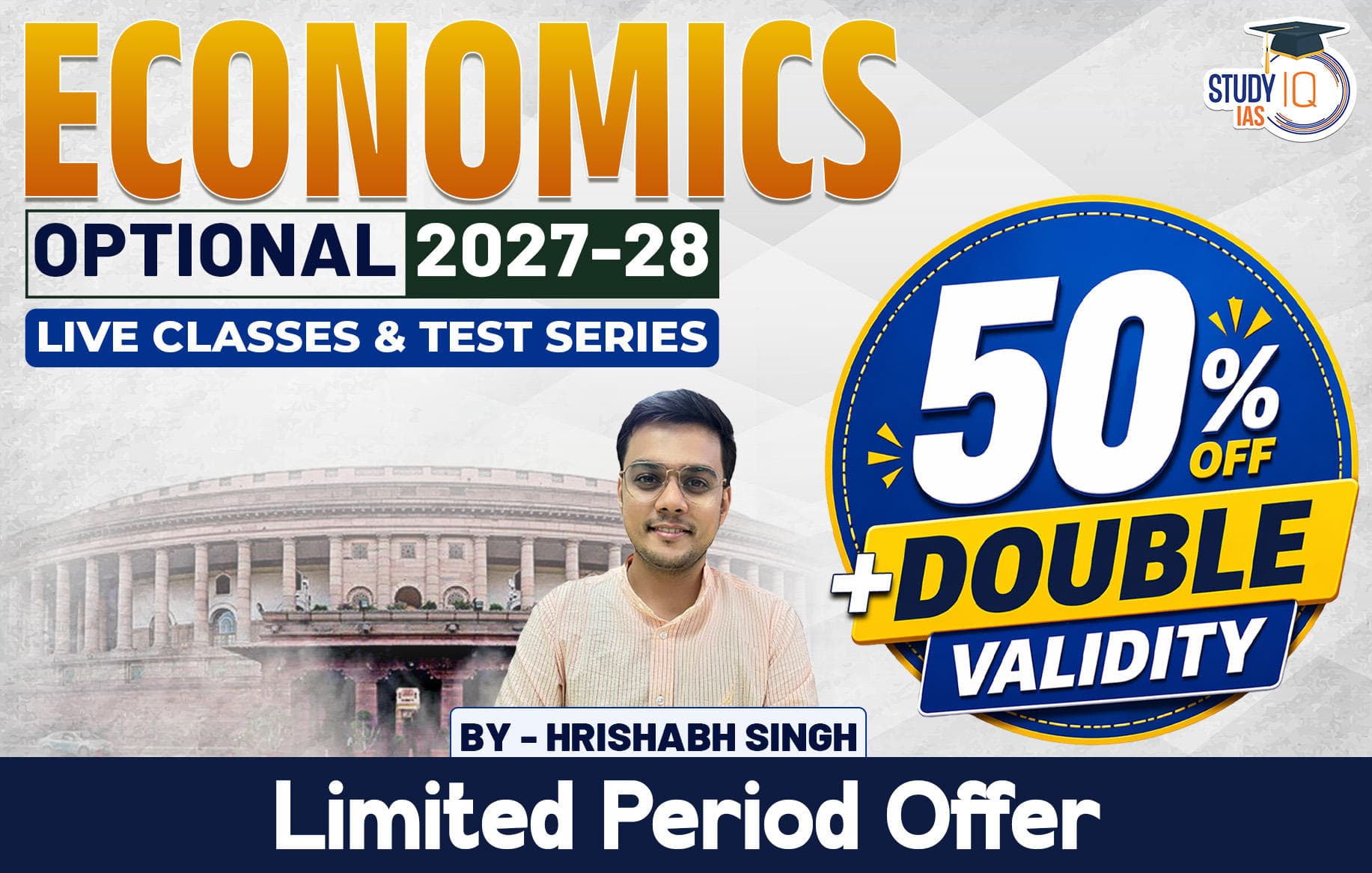 UPSC IAS (Mains) Economics Optional Live 2027-28 (Comprehensive) April Batch By Hrishabh Singh
