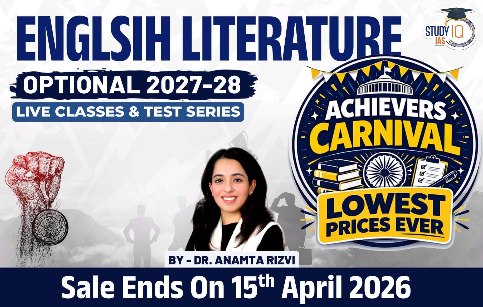 UPSC IAS (Mains) English Literature Optional Live 2027-28 (Comprehensive) April Batch By Dr. Anamta Rizvi (Platinum)