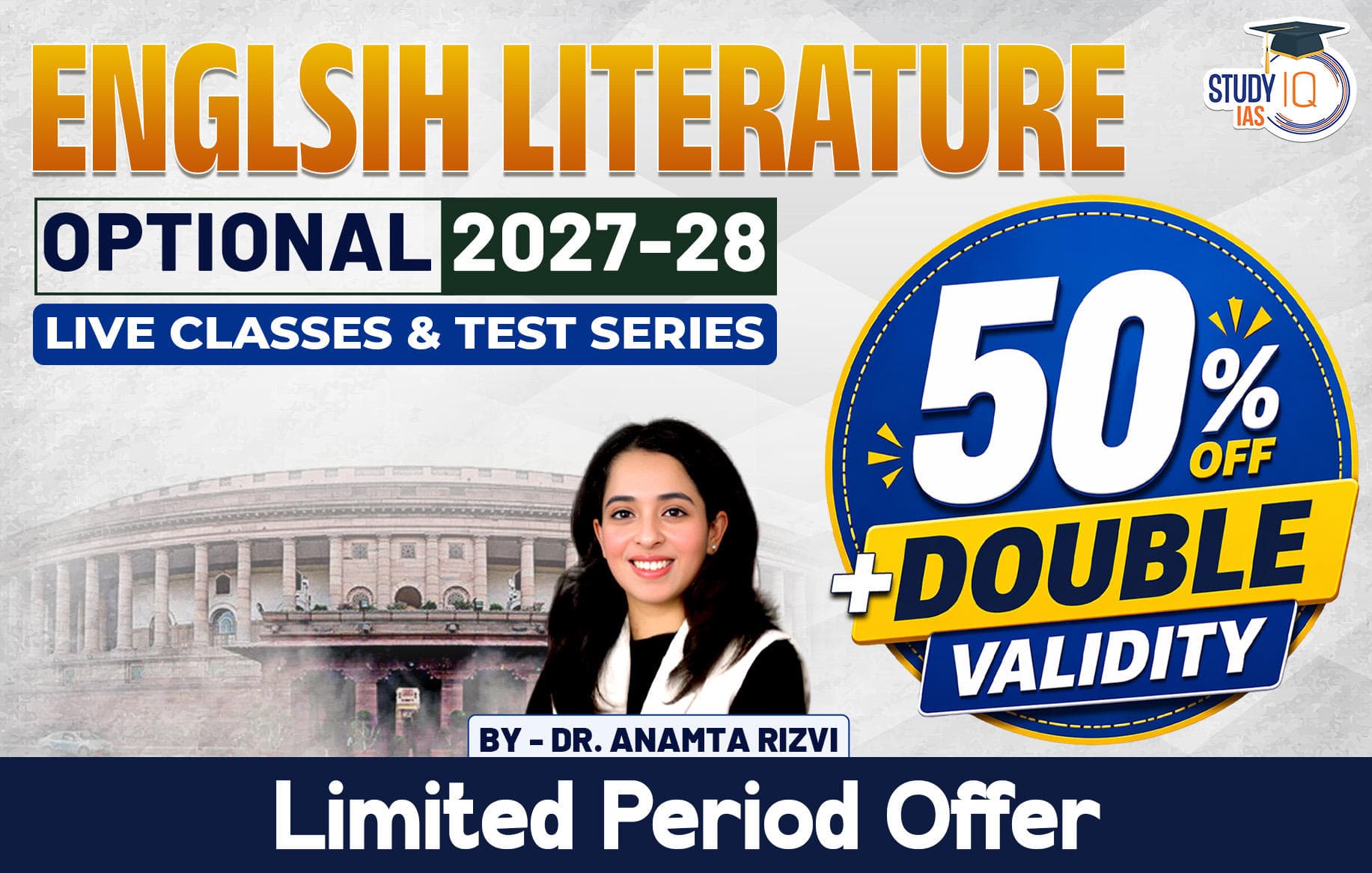 UPSC IAS (Mains) English Literature Optional Live 2027-28 (Comprehensive) April Batch By Dr. Anamta Rizvi