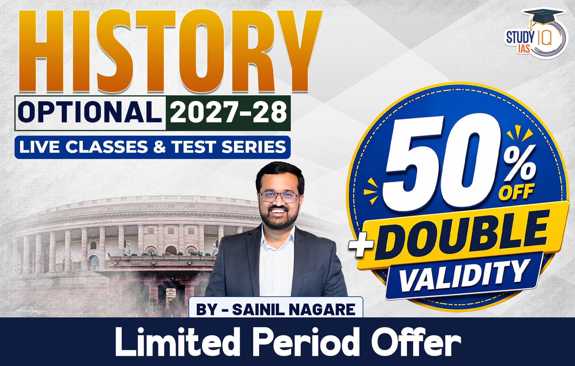 UPSC IAS (Mains) History Optional Live 2027-28 (Comprehensive) May Batch By Sainil Nagare