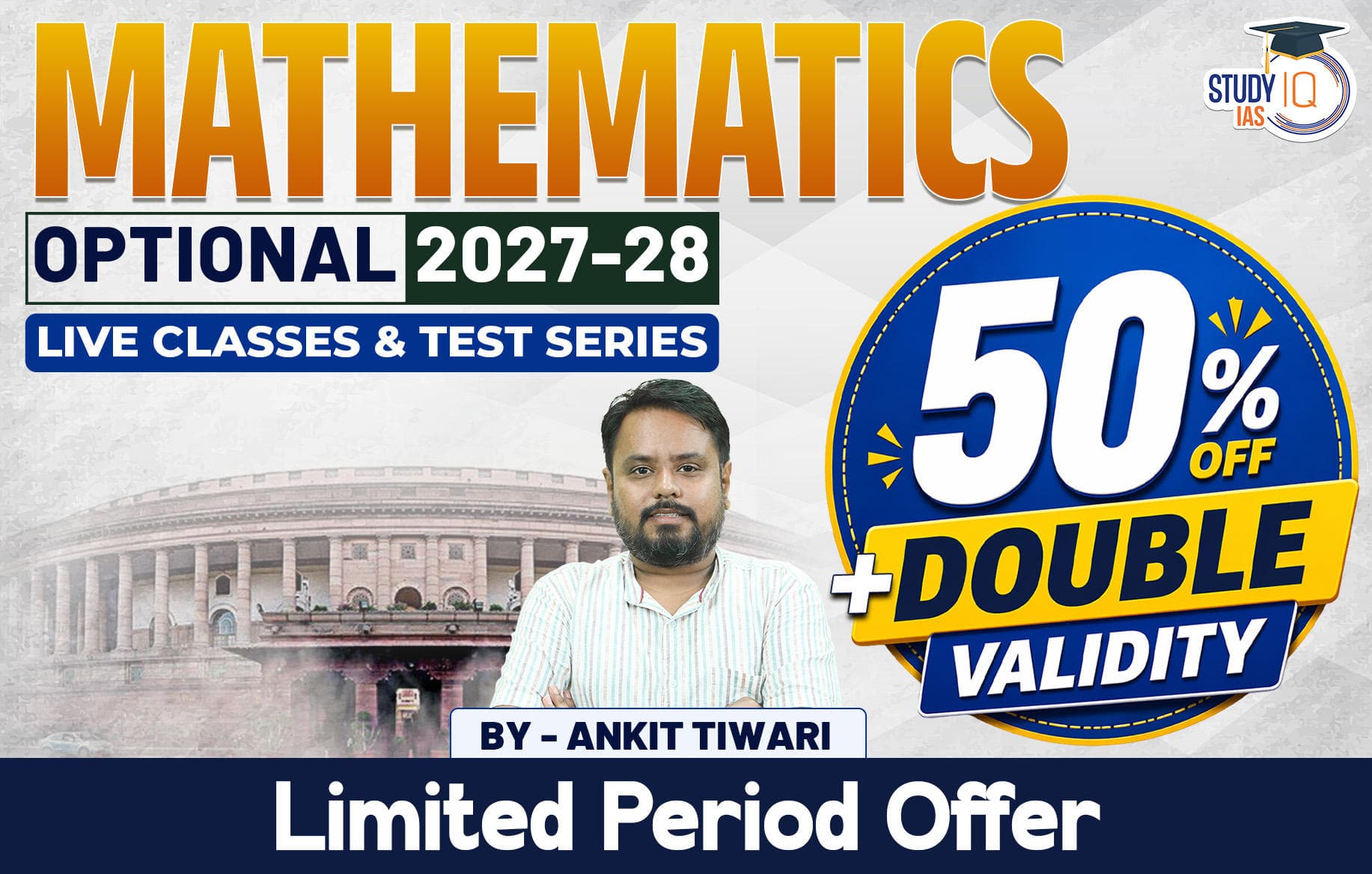 UPSC IAS (Mains) Mathematics Optional Live 2027-28 (Comprehensive) April Batch By Ankit Tiwari