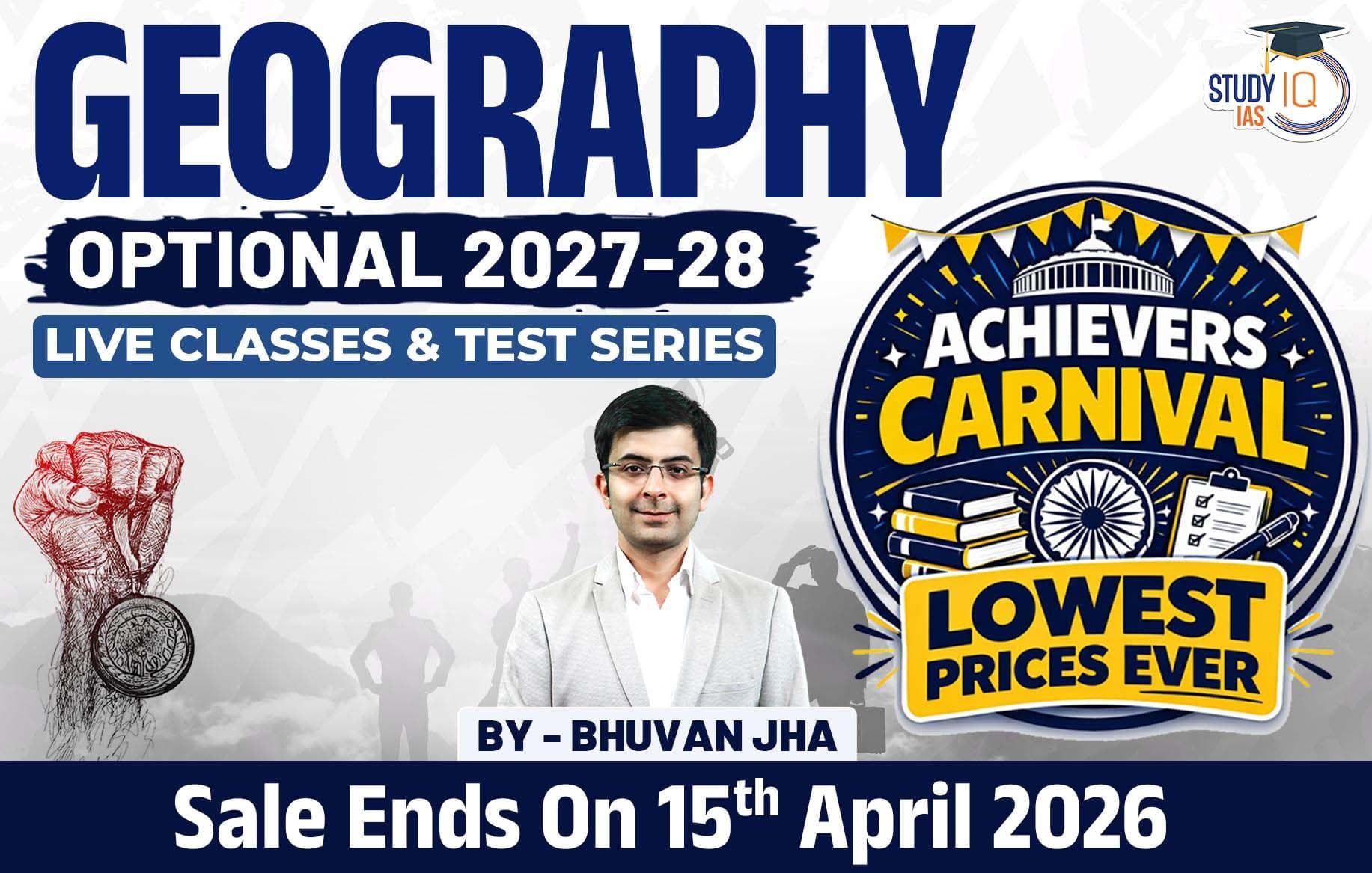 UPSC IAS (Mains) Geography Optional Live 2027-28 (Comprehensive) April Batch By Bhuvan Jha (Platinum)