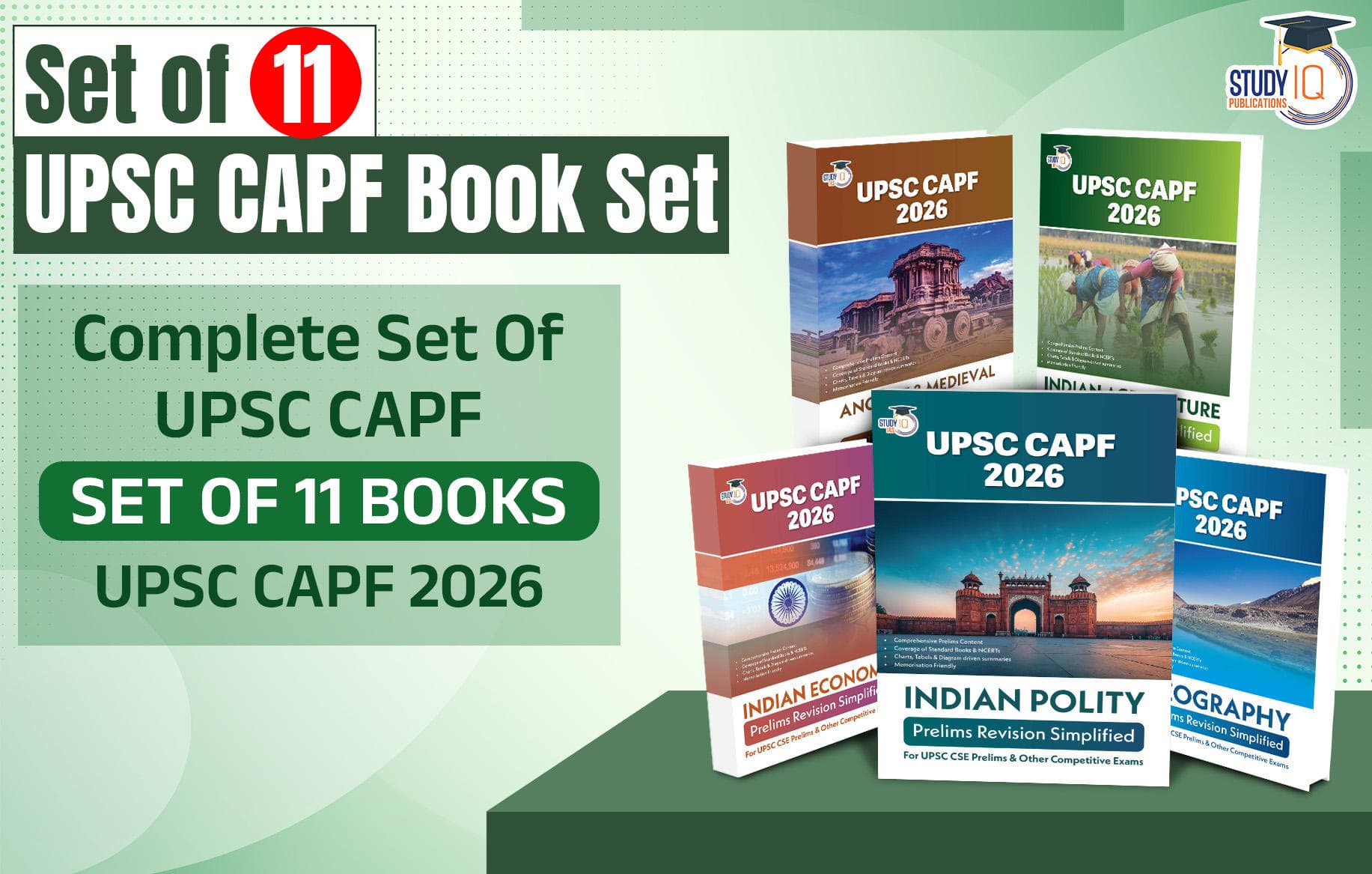 UPSC CAPF Complete Book Set, Set of 11 Books by StudyIQ 2026 Edition
