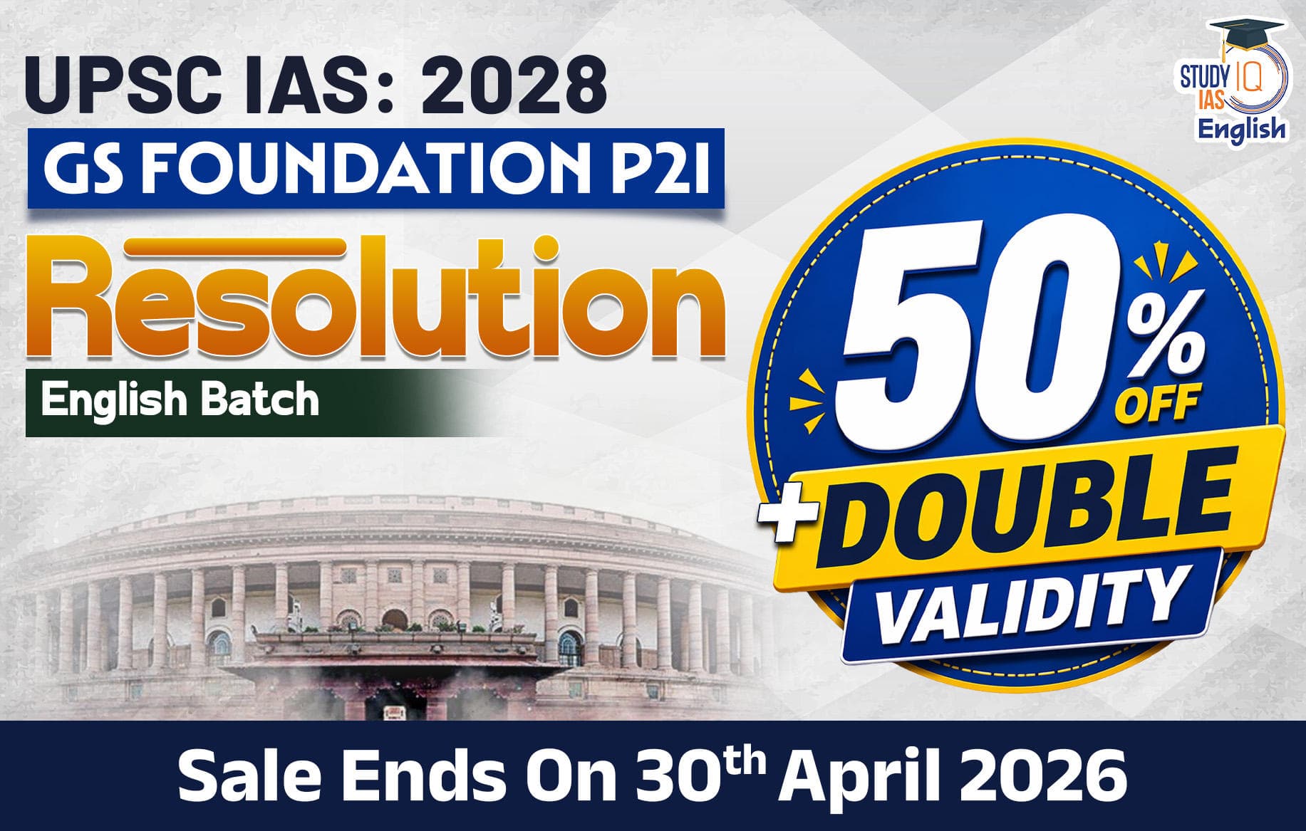 UPSC IAS Live GS P2I Foundation 2028 Resolution April Morning English Batch (Platinum)