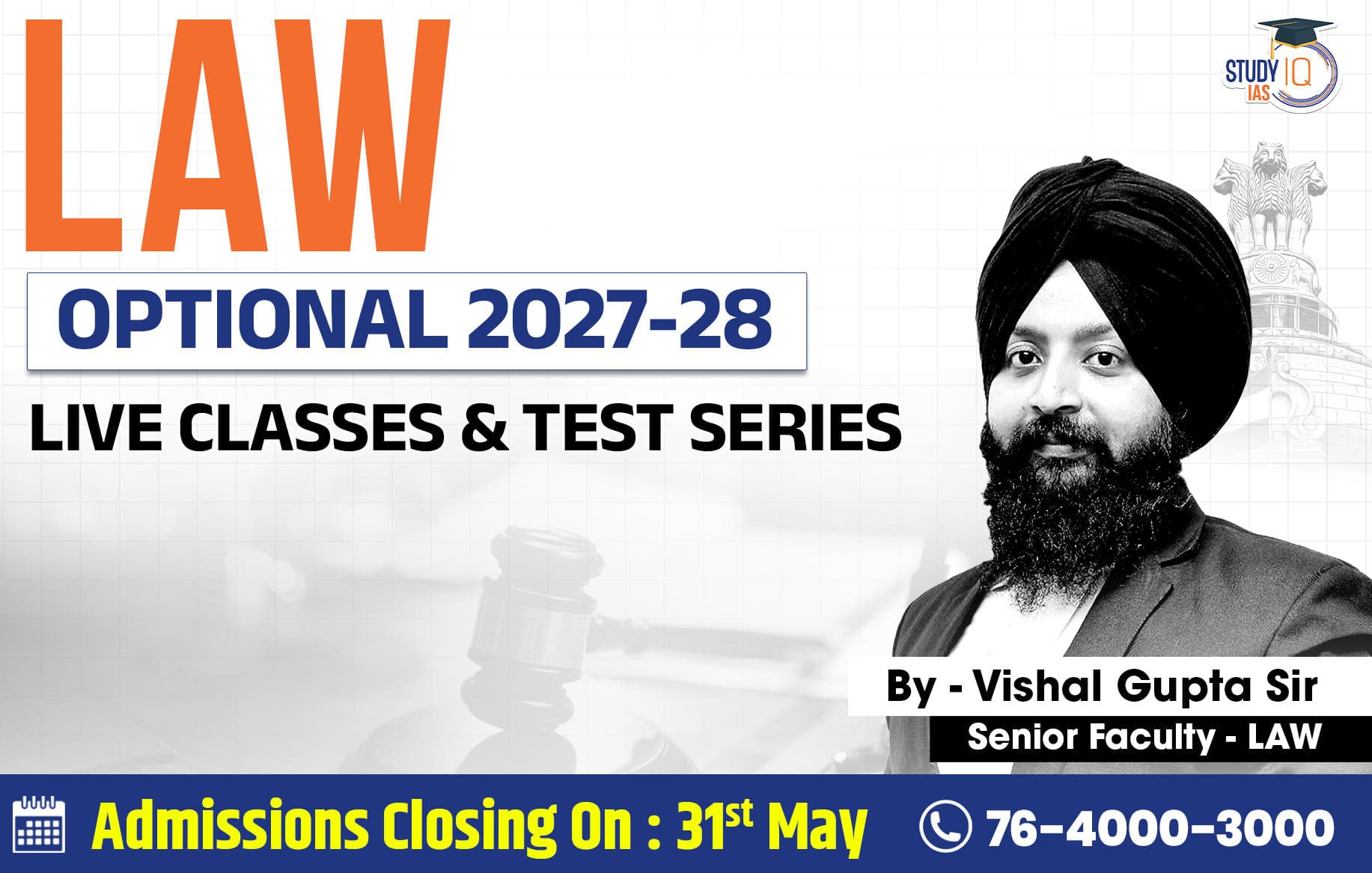 UPSC IAS (Mains) Law Optional Live 2027-28 May Batch By Vishal Gupta (Gold)