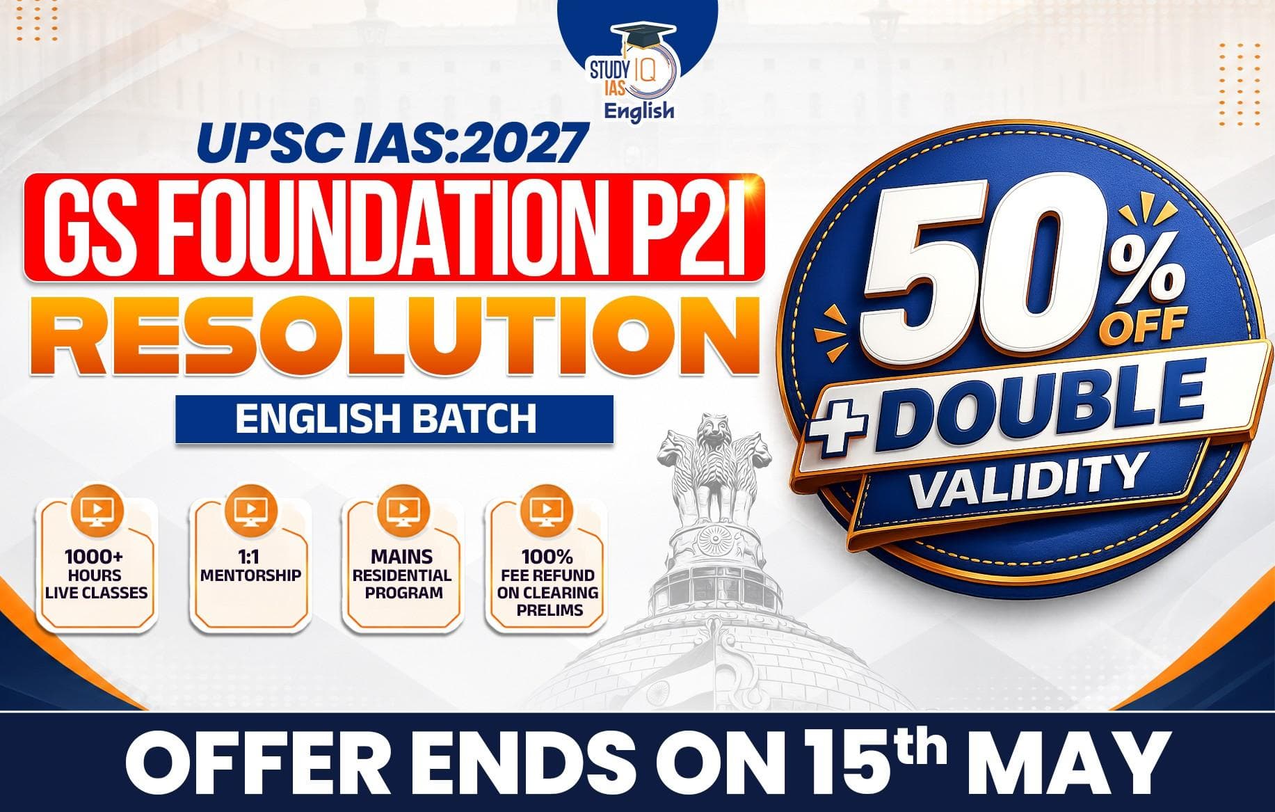 UPSC IAS Live GS P2I Foundation 2027 Resolution May English Batch