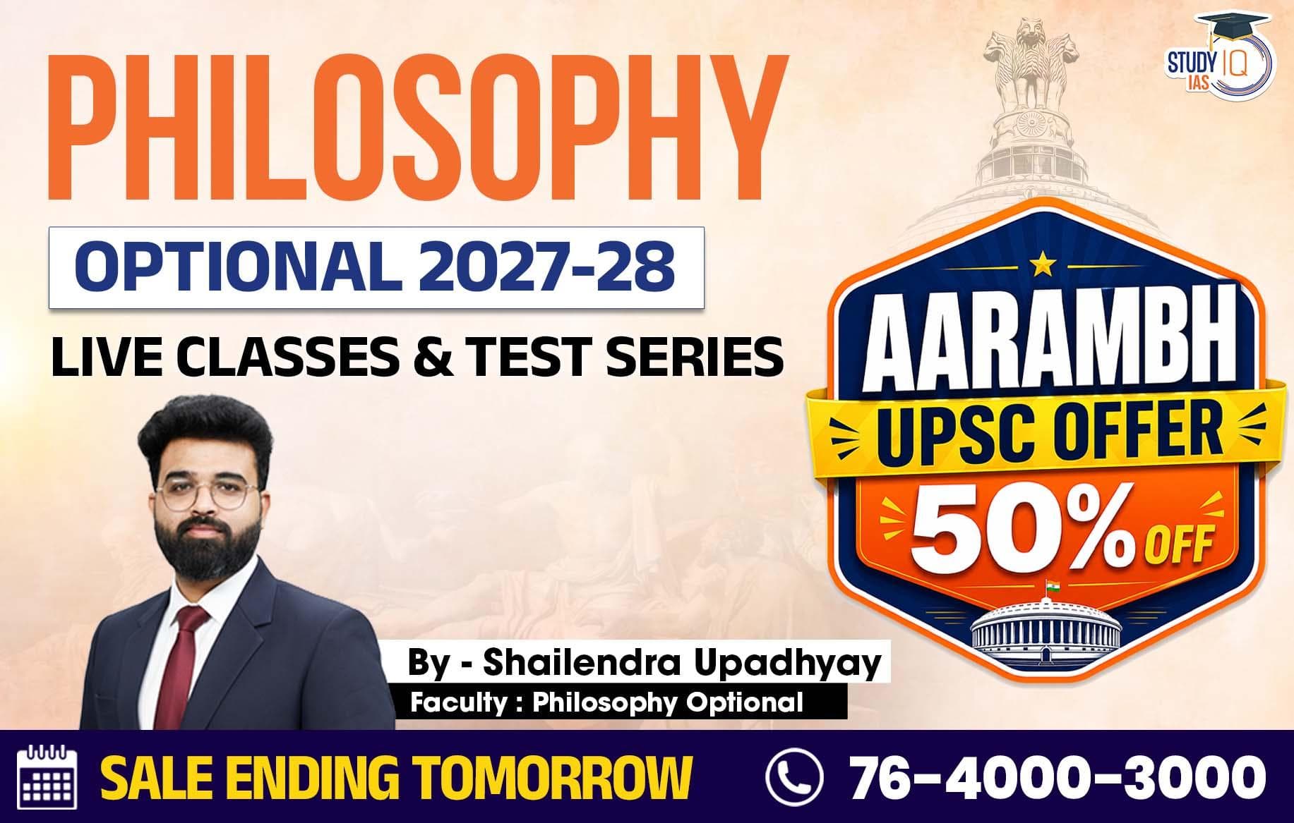 UPSC IAS (Mains) Philosophy Optional Live 2027-28 (Comprehensive) June Batch By Shailendra Upadhyay
