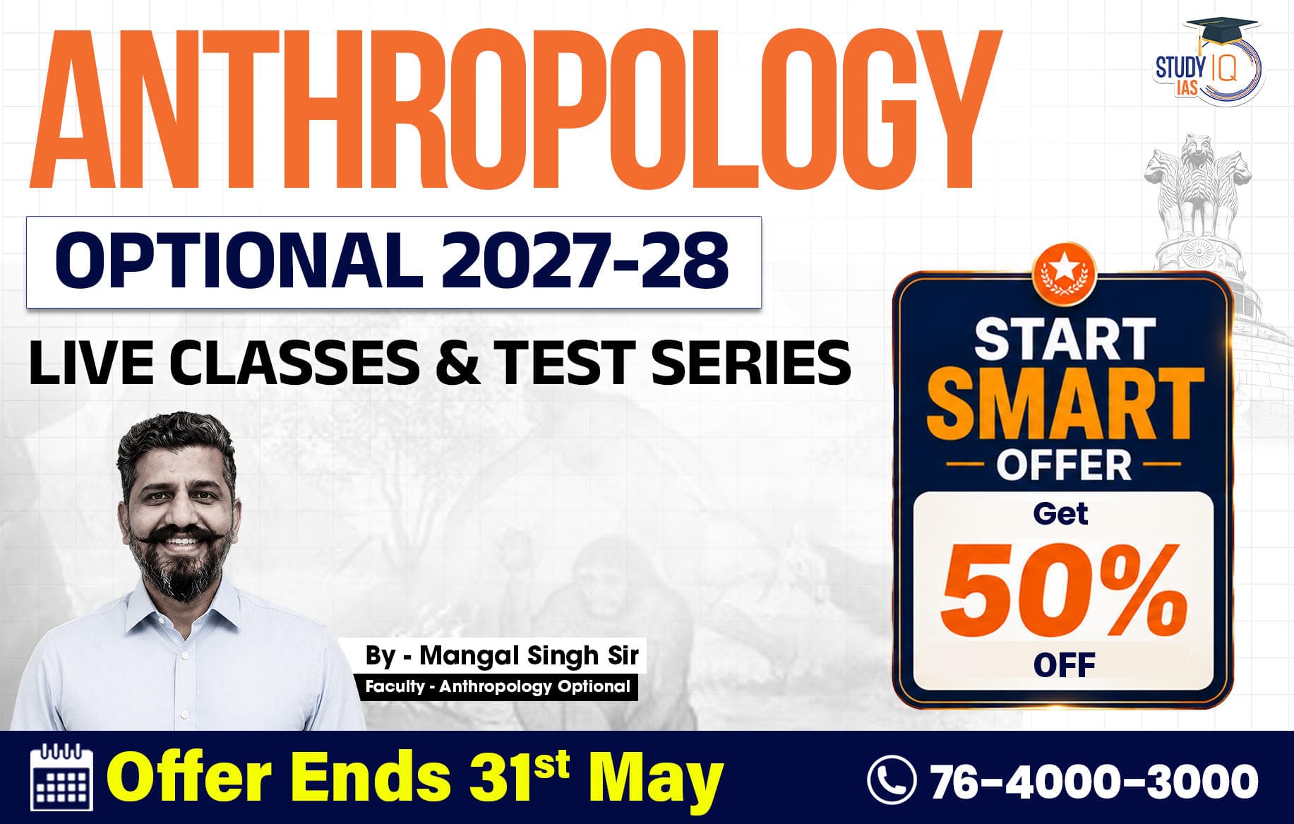 UPSC IAS (Mains) Anthropology Optional Live 2027-28 (Comprehensive) May Batch 2 By Mangal Singh
