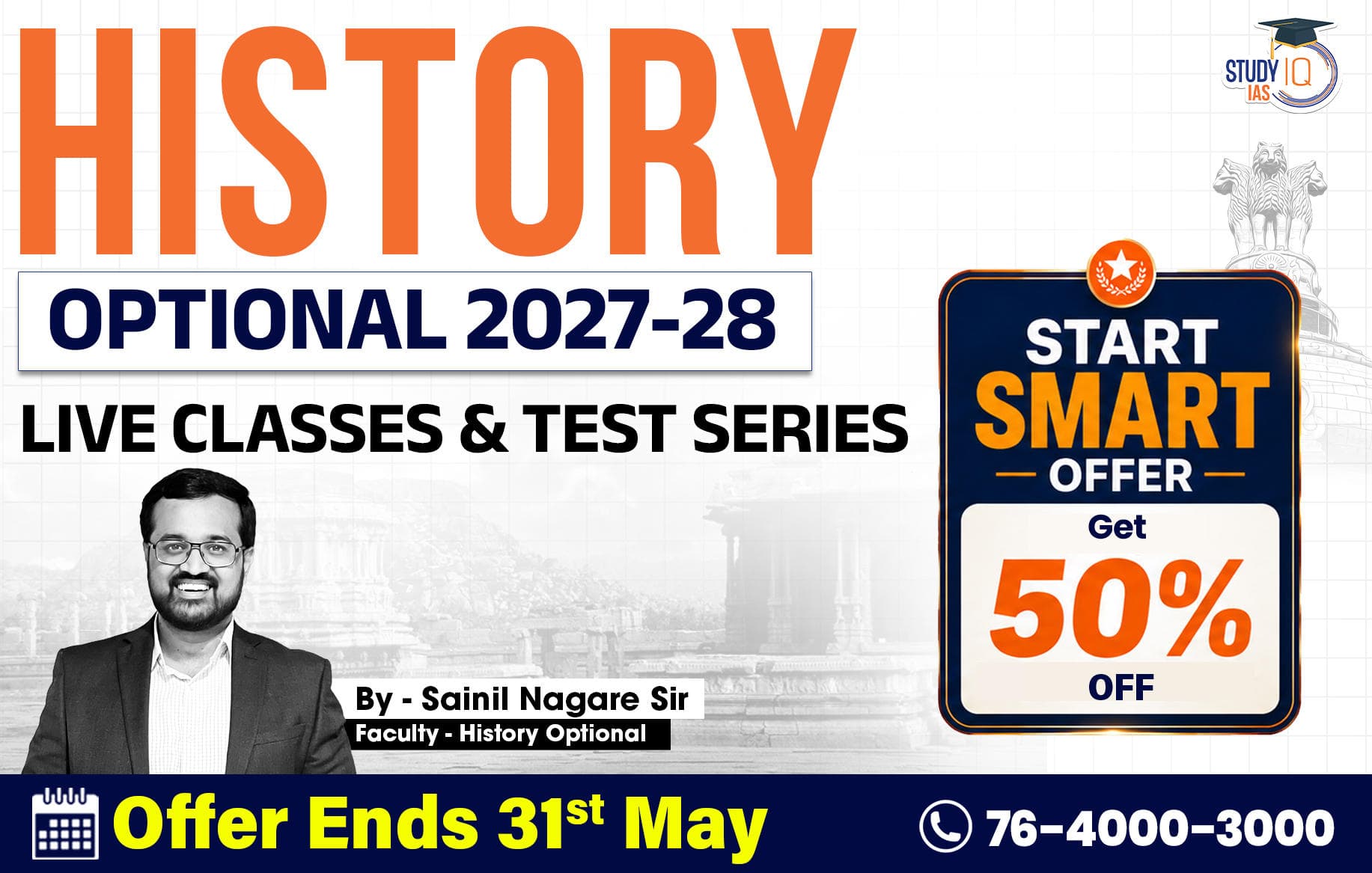 UPSC IAS (Mains) History Optional Live 2027-28 (Comprehensive) June Batch By Sainil Nagare