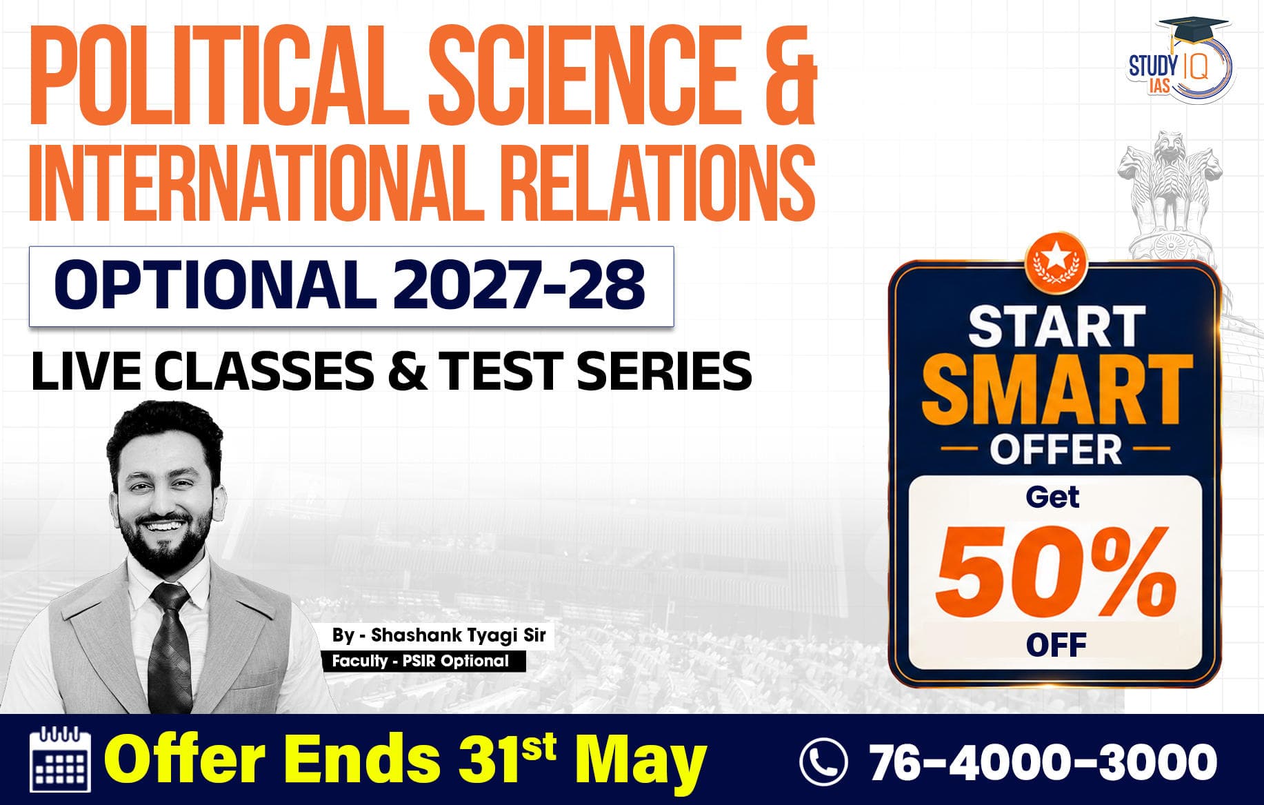 UPSC IAS (Mains) PSIR Optional Live 2027-28 (Comprehensive) June Batch By Shashank Tyagi