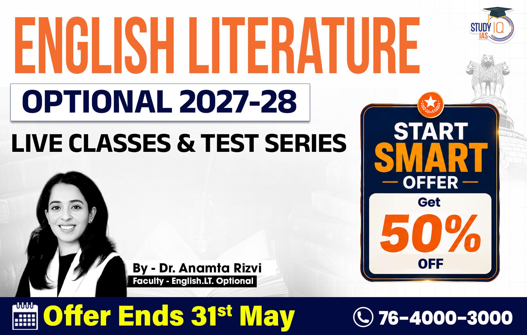 UPSC IAS (Mains) English Literature Optional Live 2027-28 (Comprehensive) June Batch By Dr. Anamta Rizvi