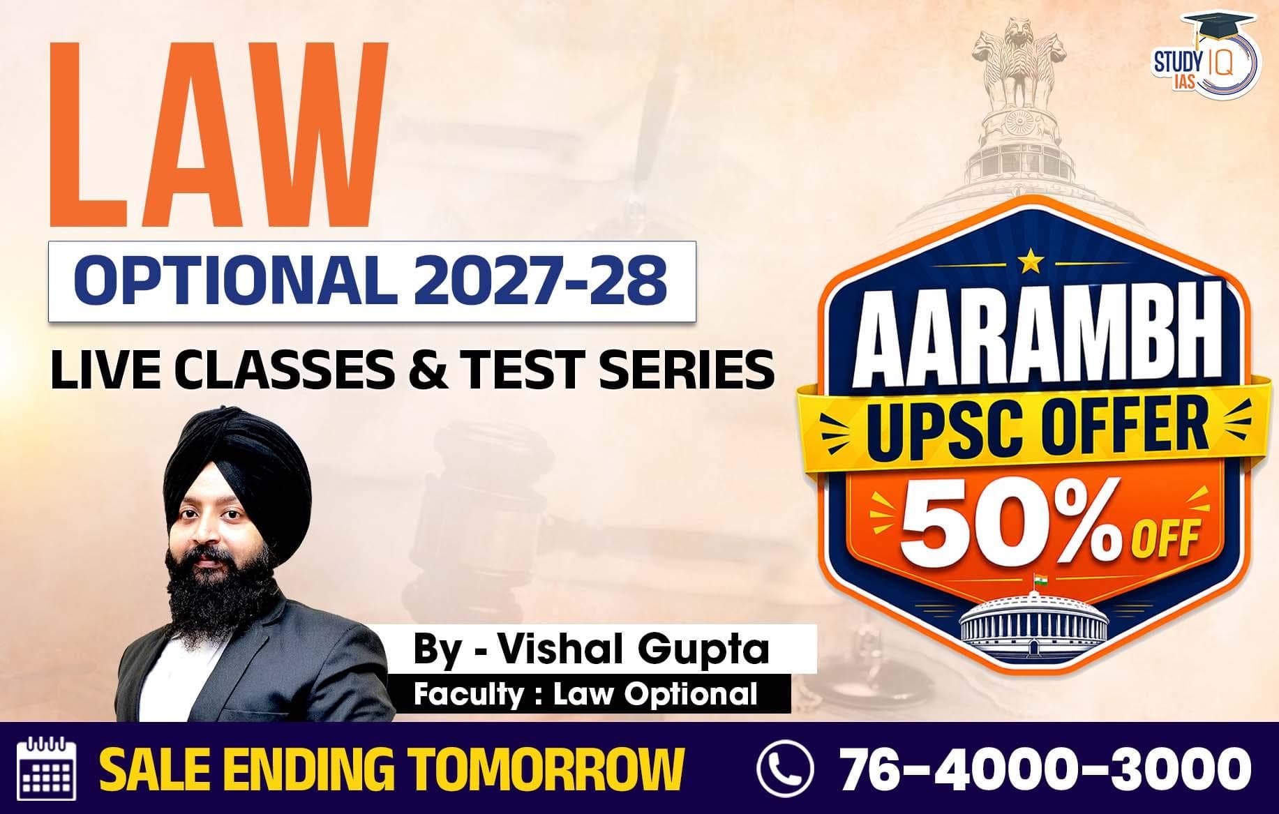 UPSC IAS (Mains) Law Optional Live 2027-28 June Batch By Vishal Gupta 