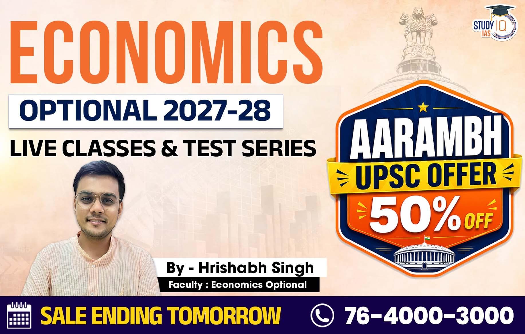 UPSC IAS (Mains) Economics Optional Live 2027-28 (Comprehensive) June Batch By Hrishabh Singh 
