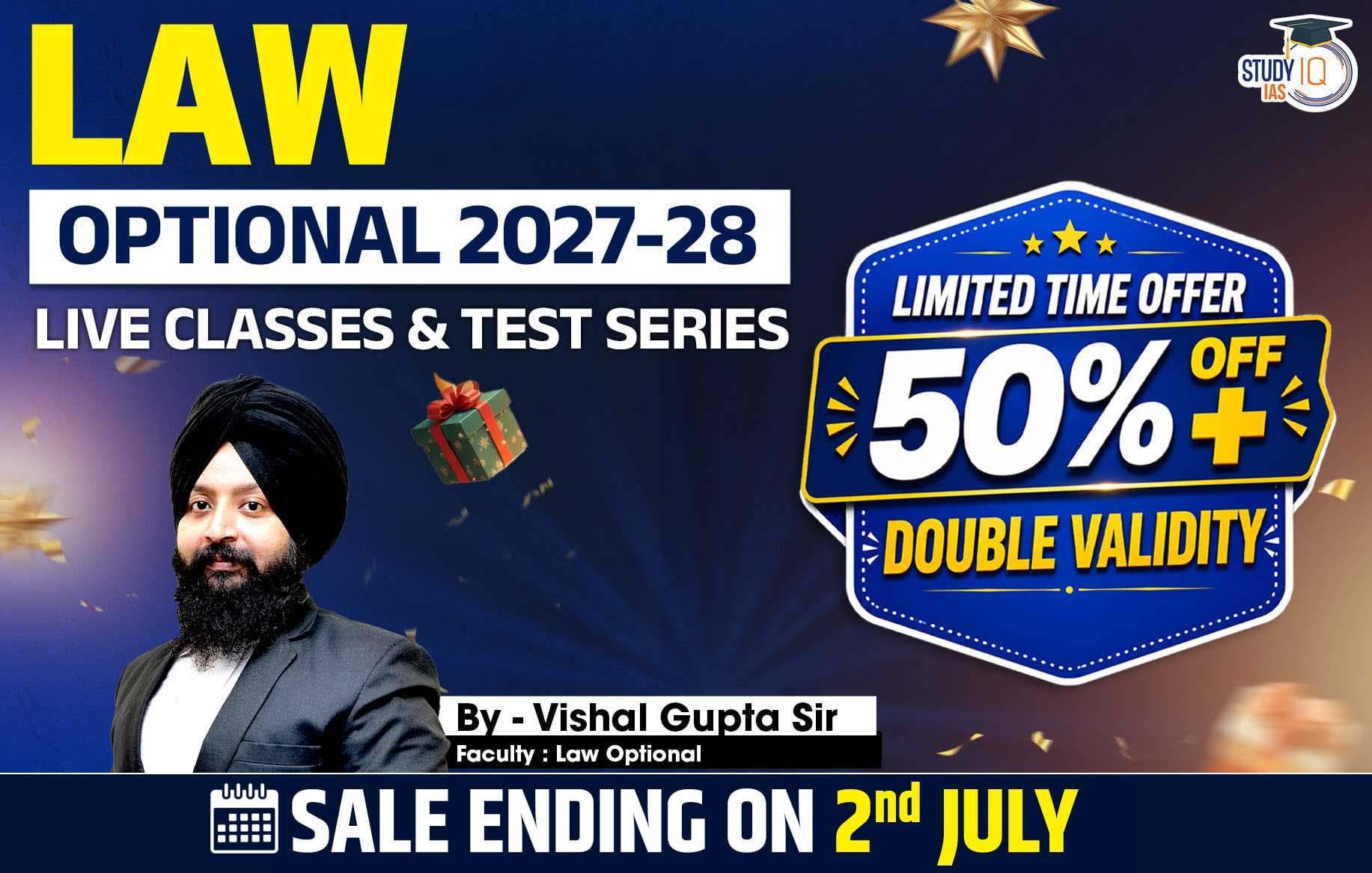 UPSC IAS (Mains) Law Optional Live 2027-28 July Batch By Vishal Gupta