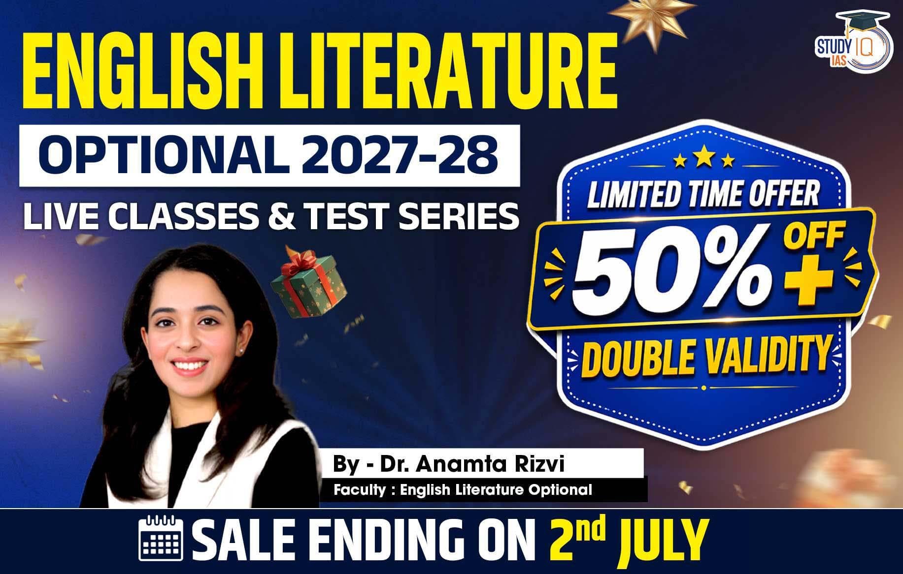 UPSC IAS (Mains) English Literature Optional Live 2027-28 (Comprehensive) July Batch By Dr. Anamta Rizvi