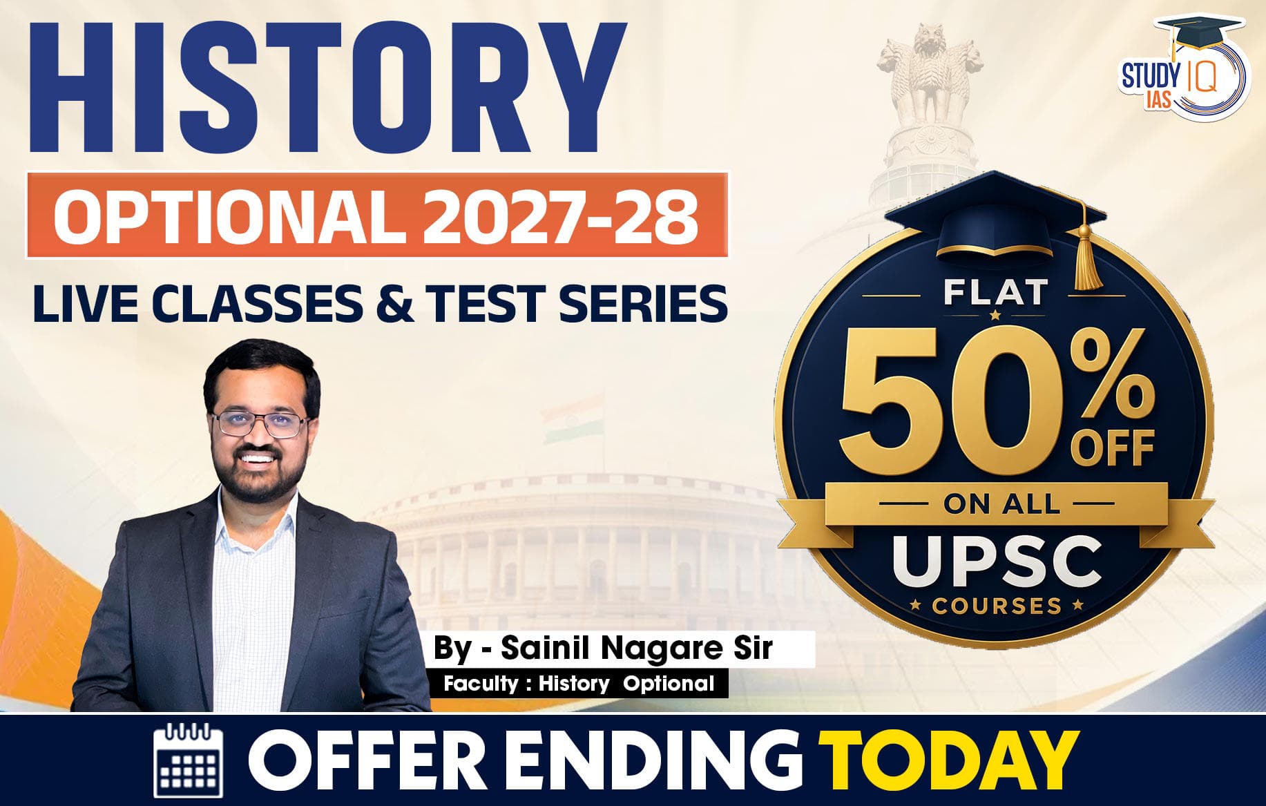 UPSC IAS (Mains) History Optional Live 2027-28 (Comprehensive) July Batch By Sainil Nagare