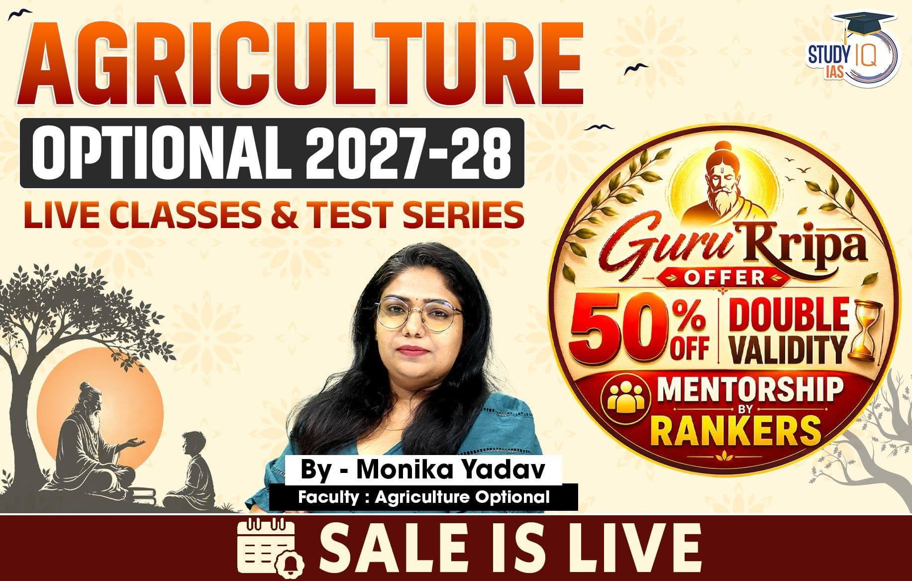 UPSC IAS (Mains) Agriculture Optional Live 2027-28 (Comprehensive) July Batch By Monika Yadav