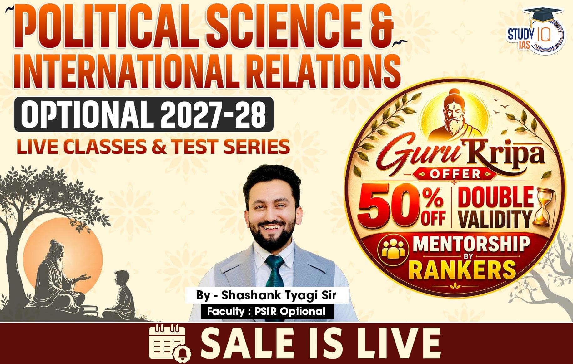 UPSC IAS (Mains) PSIR Optional Live 2027-28 (Comprehensive) July Batch 2 By Shashank Tyagi