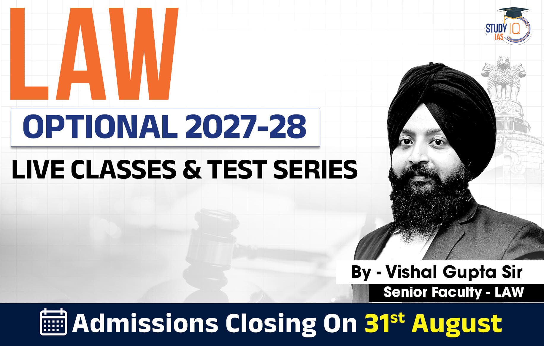 UPSC IAS (Mains) Law Optional Live 2027-28 August Batch By Vishal Gupta