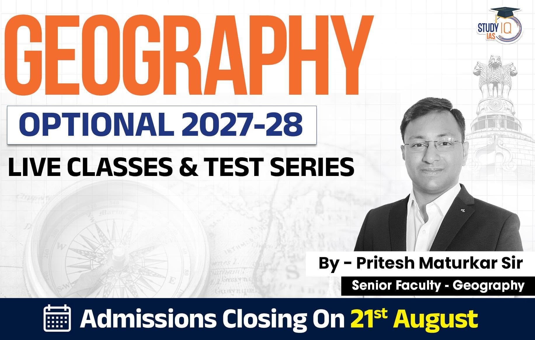 UPSC IAS (Mains) Geography Optional Live 2027-28 (Comprehensive) August Batch By Pritesh Maturkar (Standard)