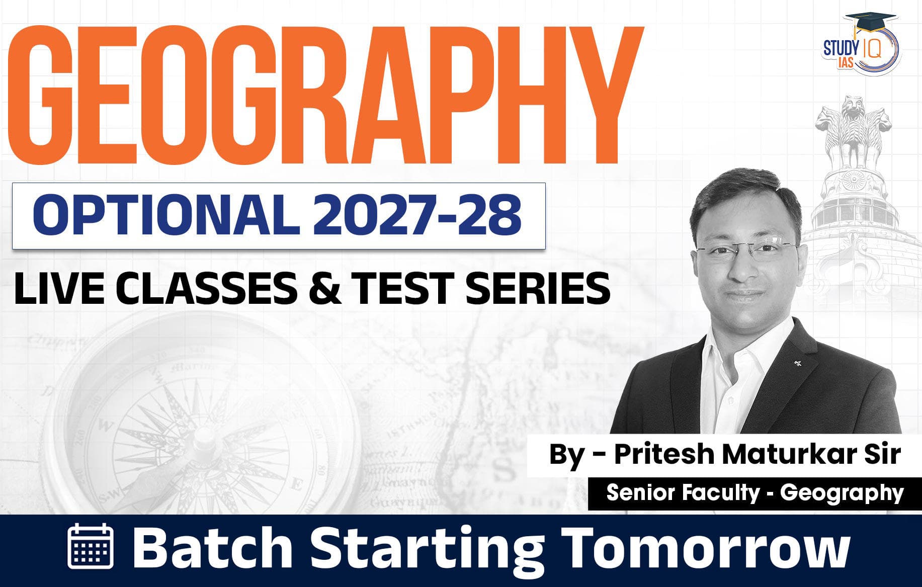UPSC IAS (Mains) Geography Optional Live 2027-28 (Comprehensive) August Batch 2 By Pritesh Maturkar